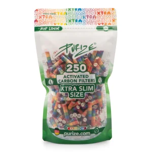 PURIZE 250 XTRA Slim Size Rainbow φίλτρα ενεργού άνθρακα