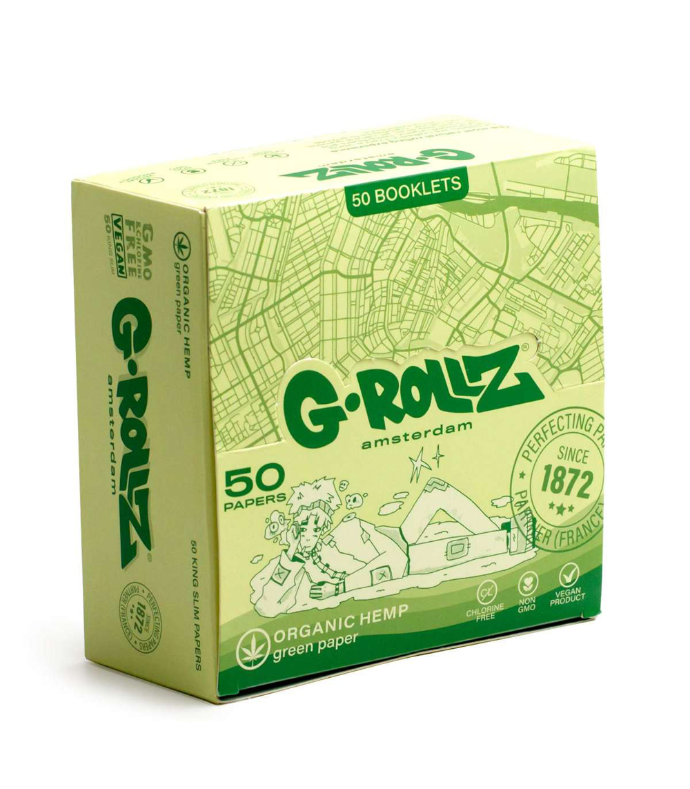 G-Rollz Organic Hemp Green King Size – Box 50