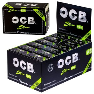 OCB Premium Rolls Slim 4m + Tips – Box 24